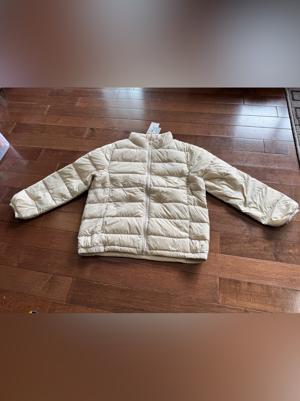 Peanuts & Snoopy Kids Lightweight Puffer Jacket in Beige